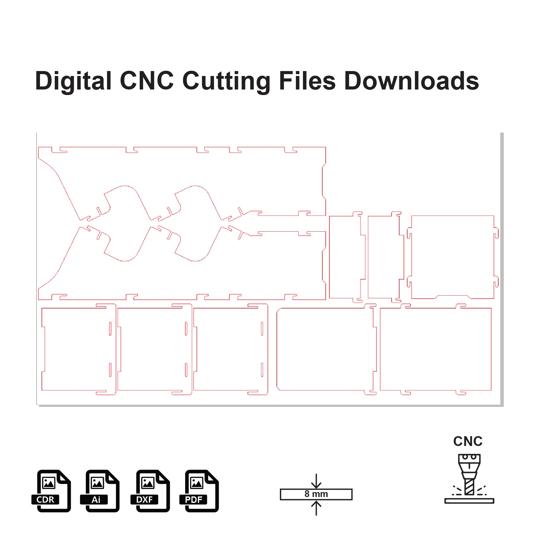 Floor Standing Cosmetic Display Stand Digital File for CNC - 3 Shelves POS Rack Vector Design